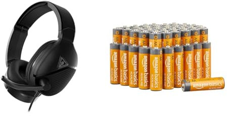 Turtle Beach Recon 200 Gen 2 Amplified Gaming Headset - PS4, PS5, Xbox Series X|S One, Nintendo Switch & PC & Amazon Basics AA 1.5 Volt Performance Alkaline Batteries - Pack of 48