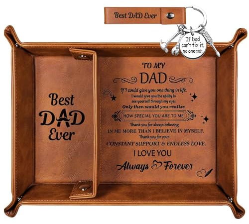 Dad Birthday Gifts, Valet Tray Gifts for Dad Daddy Gifts from Daughter, Bedside Organiser Dad Gifts Birthday Presents for Dad Daddy Valentines Gifts Christmas Dad Gift Mens Gifts
