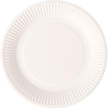 Lot de 100 assiettes jetables carton Ø 18 cm blanches Bioline -