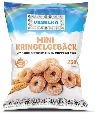 VESELKA Mini-Kringelgebäck mit Vanillegeschmack in Zuckerglasur 250 g