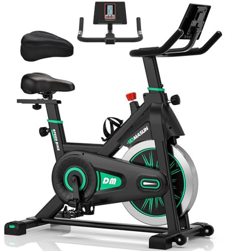 DMASUN Exercise Bike for Home Gym Use with Large LCD Display & Tablet Holder, Super Quiet Magnetic Resistance Indoor Cycling Bike - Stationary Bike with Comfortable Seat Cushion, 350LBs Capacity