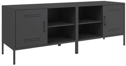 vidaXL Meubles TV 2 pcs Noir 68x39x50,5 cm Acier, Support TV, Buffet TV, Meuble multimédia, Banc TV, Armoire HiFi, Centre de Divertissement