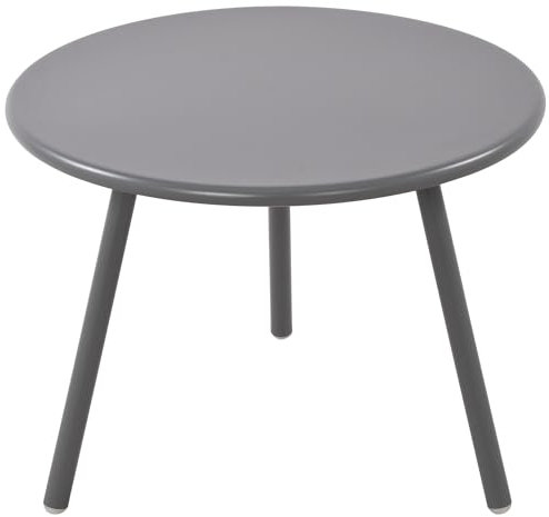 CLP Couchtisch Minot I Runder Loungetisch für draußen und drinnen I Gartentisch wetterfest und UV-beständig I Outdoor Beistelltisch, Farbe:dunkelgrau