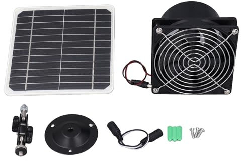 Xiuganpo Equipo de Ventilador de Extracción de Energía Solar de 50 W, Ventilador con Energía Solar de 6,5 Pulgadas, Panel Solar de Silicio Monocristalino, Ventilador de Ventilación