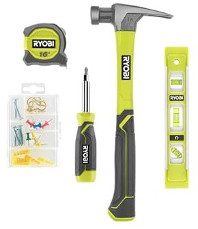 RYOBI Hand Tool Mounting Set Hammer Level Measure Tape Screwdriver