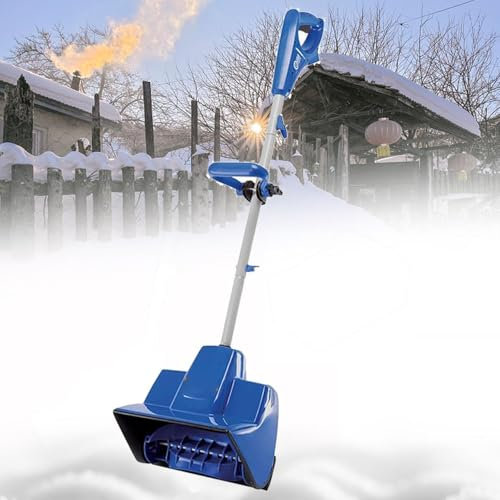 Mcamgiczin Spazzaneve a Batteria, Spazzaneve a Batteria con Impugnatura Anteriore Regolabile, Spazzaneve con Batteria, Spazzaneve Elettrico Portatile, Ideale per vialetto, Patio e Pulizia del Ponte