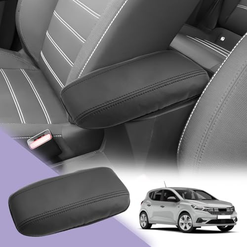 LUWU Housse d'Accoudoir Central pour Dacia Sandero 3/Stepway 3/Jogger (2021-2026) Housse de Protection pour Accoudoir de Voiture en PU Sandero 3 Accessoires (Mince)
