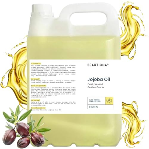 Jojobaöl kaltgepresst 5 Liter – natürliches Pflege- & Massageöl für Haut, Haare & Nägel – regenerierend, vegan & hautfreundlich