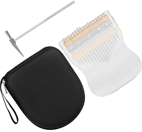 Toyvian Tragbare Kalimba für Anfänger Tasten Fingerklavier Transparentes Acryl Daumenklavier Kleines Musikinstrument mit Etui