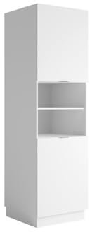 Vente-unique-Colonne de Cuisine avec 2 Portes et 2 niches - Blanc - CARMEO