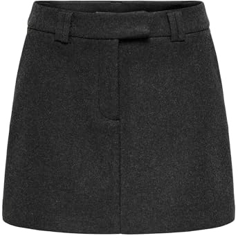 ONLY ONLMAIKA Female Skirt with Shorts Short Skirt, Dark Grey Blend, XS