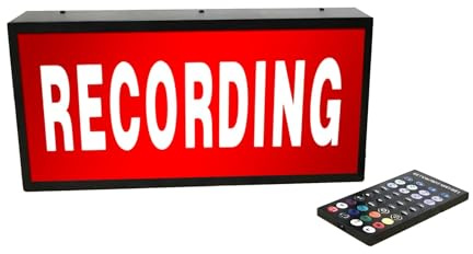 Aufzeichnung Neon Schild Aufzeichnung Lichtbox mit verstellbarer Helligkeit Metall Außen USB angetrieben LED-Lichter für Studio Warnschild Home Office Schreibtisch Lampe Podcast Live Room Dekoration