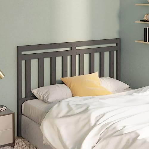 QUAHEAS Kopfteil Grau 146x4x100 cm, Massivholz Kiefer, Elegantes headboard für Schlafzimmer, Bed headboard only zum Nachrüsten, modernes Design