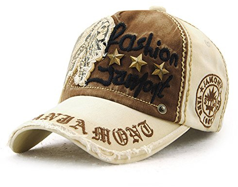 Tioamy Baseball Kappe Basecap Unisex einstellbare Retro Baseball Hut Freizeit Cap modischste Cotton Cap Schreiben Outdoor Hut für Männer und Frauen, Einheitsgröße, Dark beige