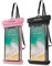 ProCase 2 Pack Waterproof Phone Pouch Underwater Case Dry Bag for iPhone 15 14 Plus Pro Max iPhone 13 12 11 Xs Max XR X 8 7 6S Plus, Galaxy S23 S22 S22+ S21 FE, Up to 7.0 inch -Pink/Black