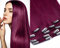 Clip In Extensions Echthaar Haarverlängerung GlamXtensions 7 - teilig in der Farbe Burgunder/Burg und Länge 60cm / Gewicht 100g - Remy Echthaar