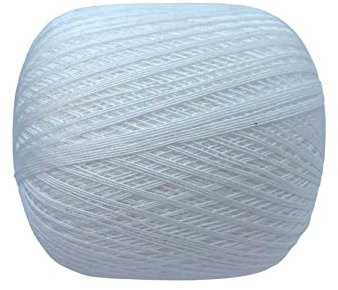 TOMASELLI MERCERIA Gomitolo Cotone Filo Scozia N 16 Mercerizzato Gasato Uncinetto 100 Gr - Bianco