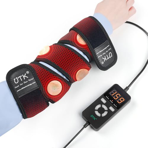 UTK Jade Infrared Heating Pad Wrap, Far Infrared Therapy Flexible Wraps for Wrist Elbow Leg and Arm - 47 X 2.4 with 8 Jade Stones, Auto Off and MEM Function