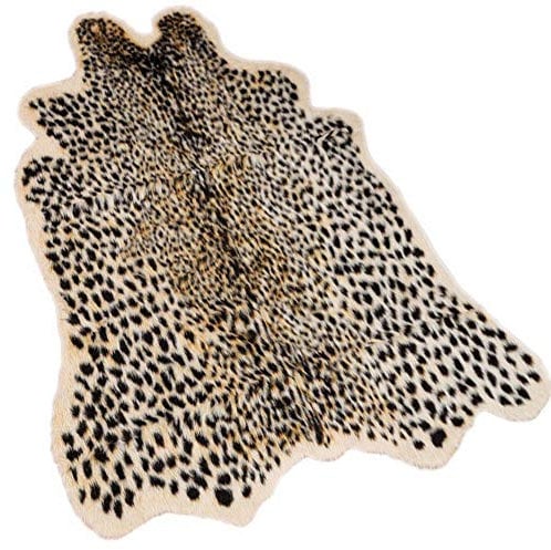 Leoparden-Teppich mit Tiermotiven, bedruckt, Kunstfell, Rindsleder, Teppich für Zuhause, Büro, Wohnzimmer, Schlafzimmer, 160 x 200 cm
