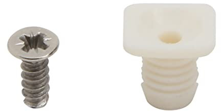 Silverline Kunststoff-Scharnierdübeleinsätze mit Schrauben, 8 mm, 50 Stück