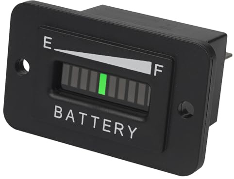 Jayron Lead Acid Battery Indicator Meter Gauge/Waterproof Battery Capacity Meter,Universal LCD Digital Battery Discharge Alert,Use for Golf Cart,Fork Lifts,Star Car,Club Car,etc(12/24V)
