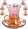 Vissmarta Lot de 6 verres à thé vintage turc marocain rose pour boire une fête service femme fantaisie cuisine mariage tasses à café cadeau style arabe art théière boissons boissons