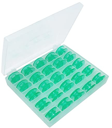 Fbshicung Lot de 25 bobines vertes avec trou de filetage compatibles avec Husqvarna Viking #4125615-45, 4123078-GS, 4131825-45