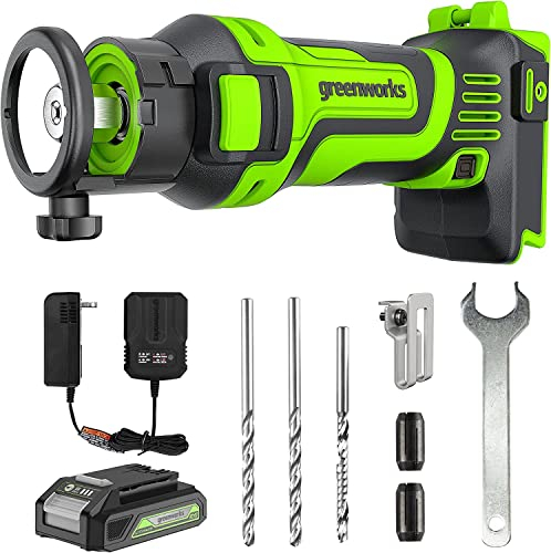 Greenworks 24v Speed Saw Rotary Cut Tools, 2AH Battery+2A Charger 2PCS Accessories