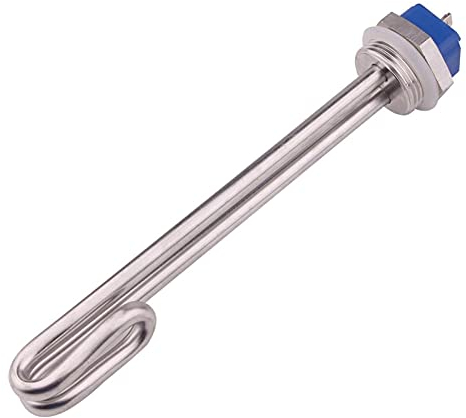 YEZIO Immersion Heater SUS304 Heating Element 220v-240v 1kw/2KW/3kw DN25 1 BSP Screw In Type Water Heater Immersion Tube For Water Boiler (Color : Heater with Locknut, Wattage : 2kw)