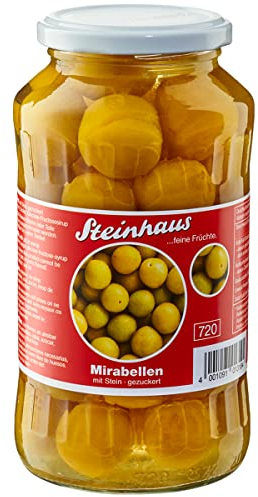 Steinhaus feine Mirabellen mit Stein und gezuckert im Glas 720g