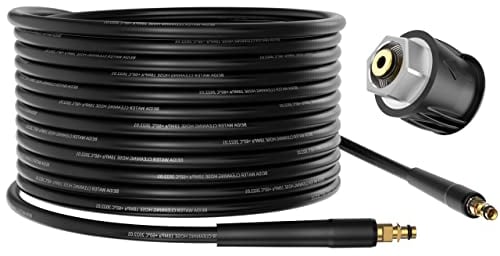 OHAYORI 15M High Pressure Washer Hose Jet Wash Replacement Hose with Quick-Fitting Pipe Union A for Karcher K2 K3 K4 K5 K6 K7 Car Wash Water Gun (M22 14MM Hose Connector & Quick Adapter for Karcher)