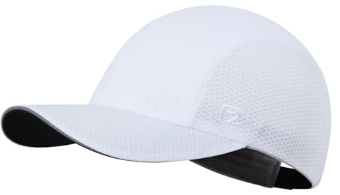 GADIEMKENSD Women's Race Day Running Hat Performance Mesh Baseball Cap - Excellent Ventilation, Lightweight, Reflective Safety Ponytail Hats for Exercise Golf Hiking Beach Workout Gym White