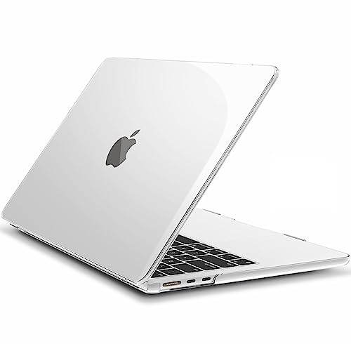 ZYB Custodia per MacBook Air 13,6 Pollici M4 M3 M2 2025 2024 2022 (A3240 / A3113 / A2681), Ultra Sottile Cover Protettiva Plastica Rigida, Trasparente