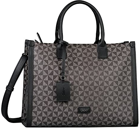 Gabor bags Barina Damen Shopper Umhängetasche Reißverschluss Mittelgroß Schwarz