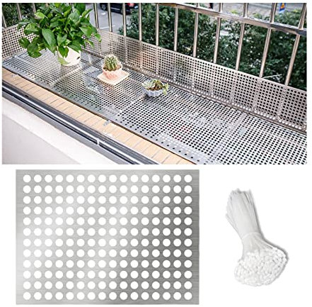 LXBAMKEA Red De Protección, 304 Acero Inoxidable Hojas Perforadas, 1/2/3/4 Piezas Valla Antirrobo, 0,8 MM Niño contra Caída Ventana Balcon Almohadilla De Malla, Decorativo Rejillas (Color : 2 PCS, S