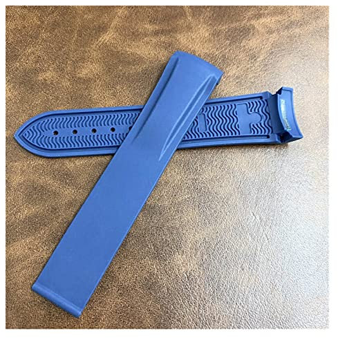 ALMVIS 20mm 22mm 19mm 21mm Gummi Silikon Watchstrap Fit for Hamilton Khaki Field Scuba Frogman Fit for Zahnrad S3 Fit for Seiko5 Sumo 007 Uhrenband Werkzeug(Black Blue,10mm-19mm)