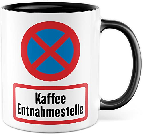 Kaffee Entnahmestelle Tasse Feuerwehr Geschenkidee Kaffeetasse mit lustigen Spruch Geschenk für Feuerwehrmann Kaffeebecher Feuerwehrauto Becher (Ohne Personalisierung)