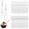 50 Stück Kunststoff-Besteckgabeln, 50 Stück transparente Bestecklöffel, Dessert-Kuchengabeln und Löffel-Set, wiederverwendbare Gabeln und Löffel, geeignet für Geburtstagsfeier, Hochzeit, Abendessen