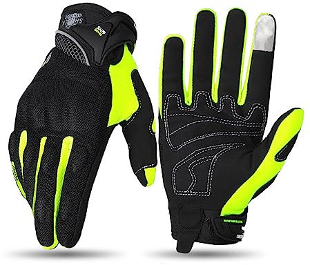 OLYSPM Motorrad Handschuhe Herr,Motorradhandschuhe Herren mit Touchscreen,Eingebautem Faustknochenschutz,Moped Handschuhe mit Rutschfestem,Atmungsaktivem für Radfahren,Motocross,Klettern