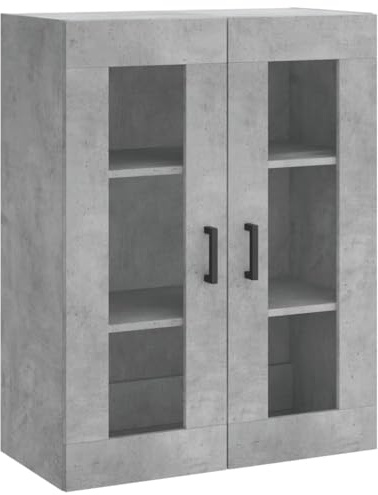 vidaXL Wandschrank, Hängeschrank mit viel Stauraum, Wandmontage Badezimmerschrank, Aufbewahrungsschrank für Wohnzimmer Schlafzimmer, Betongrau