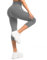 Sanpetix Capri Leggings Damen mit Taschen, Sport Leggings Damen 3/4 mit Taschen für Yoga Grau 1 Pack LXL