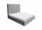 Ares Meble Dubai Kopfteil Polsterbett 180x200 cm - Samt Bett mit Schubladen - Bettgestell mit Bettkopfteil - Komforthöhe Schlafzimmer Möbel - Boxspringbett mit Bettkasten - Doppelbett Grau