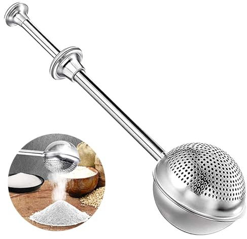 Palmcee Powdered Sugar Shaker Duster, Stainless Steel Flour Shaker Spoon,Flour Powder Filter, Flour Sifter for Baking, Flour Sifter Shaker with Handle for Baking Cooking Kitchen Gadgets