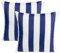 OHS Outdoor-Kissen, gestreift, wasserabweisend, Gartenmöbelkissen, Sofakissenbezüge für Innen, superweich, bequem, dekorativ, Marineblau/Weiß, 2 Stück