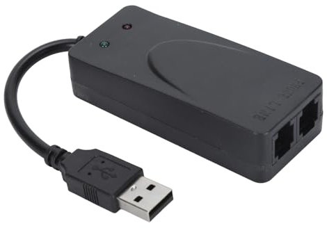 Modem de Télécopie USB 2.0, Modem de Télécopie Analogique USB Externe V.90 56K, Prise USB vers Prise Téléphonique, Deux Ports RJ11 Prenant en Charge L'identification de