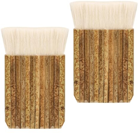 salbsever 2 x Pinsel mit Griff für Seehechte, Aquarellpinsel, sechs Bambus-Malpinsel, Künstler, Zeichnen, Handwerk für Ofenwäsche, Aquarell, Staubreinigung, Keramik, Töpfermalerei