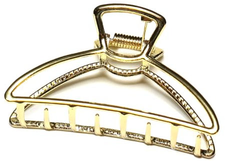 QinGoo Groß Metall Haarklammer für Damen Klauen Haarspange Schöne Elegant Haar-Accessoire, 1 stück, 8cm, Gold