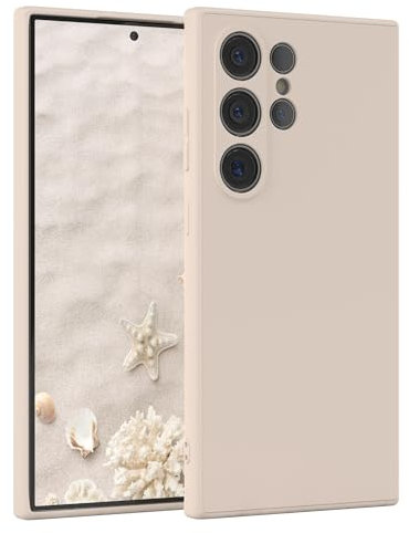 EAZY CASE - Silikonhülle für Samsung Galaxy S24 Ultra Hülle Silikon Case Beige weich stoßfeste Handyhülle Galaxy S24 Ultra Schutzhülle mit Kameraschutz Dünn Premium Schutz Cover Phone Bumper in Taupe
