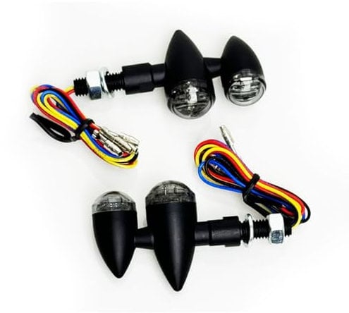 Tenzo-R Universal Motorrad LED Blinker + Rückleuchten Set BULLET SMOKE mit E-Prüfzeichen