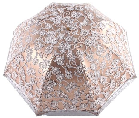 Zdprkqzvz Sombrilla Princesa Parasoles Protecciones Paraguas Doble Capa Paraguas Encaje Bordado Plegable para Lluvia